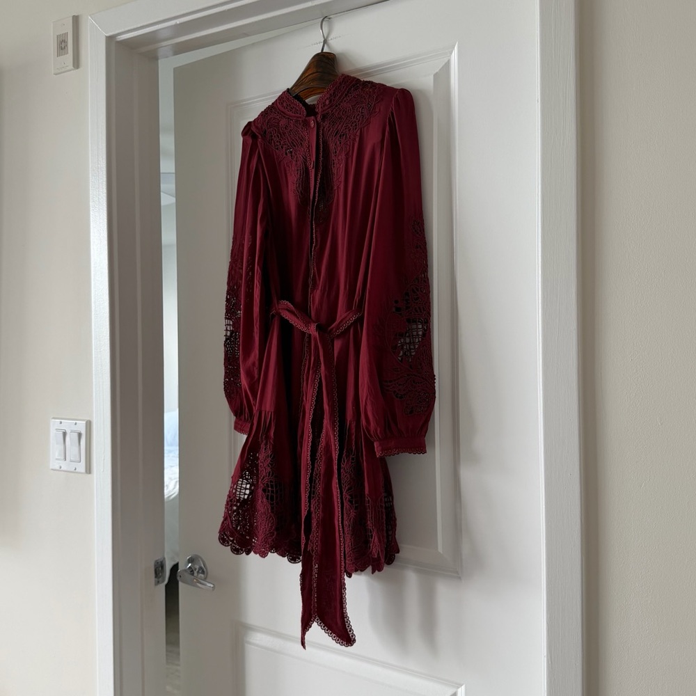 Farm Rio Long Sleeve Lace Detail Mini Dress - Picture 6 of 9